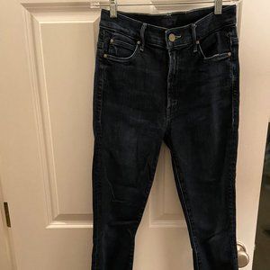 MOTHER Stunner Frayed Step Hem Skinny Jeans 26